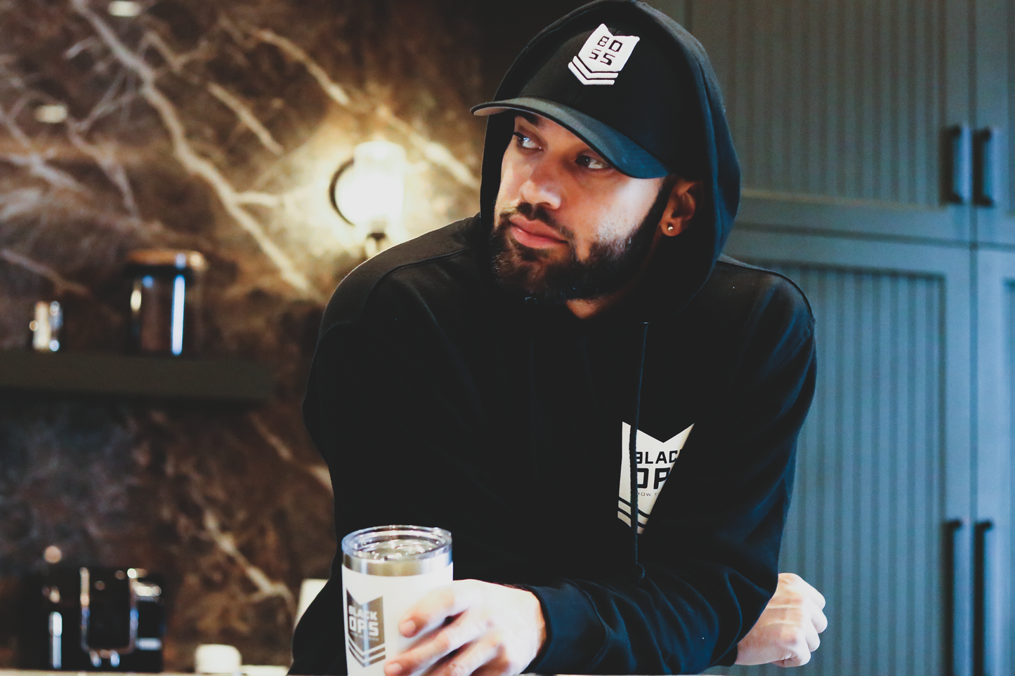 Black OPS Show Services Rank Badge Yeti Rambler 20oz - White